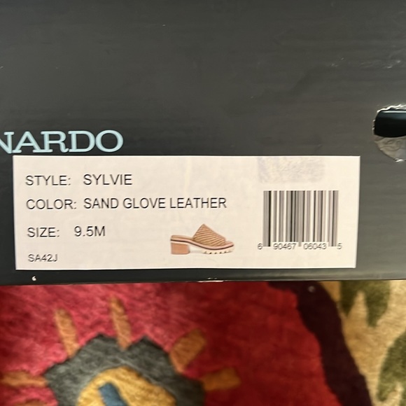 Bernardo Sylvie Sandal Mule Tan Sand Leather 9.5. Anthropologie - Picture 4 of 6